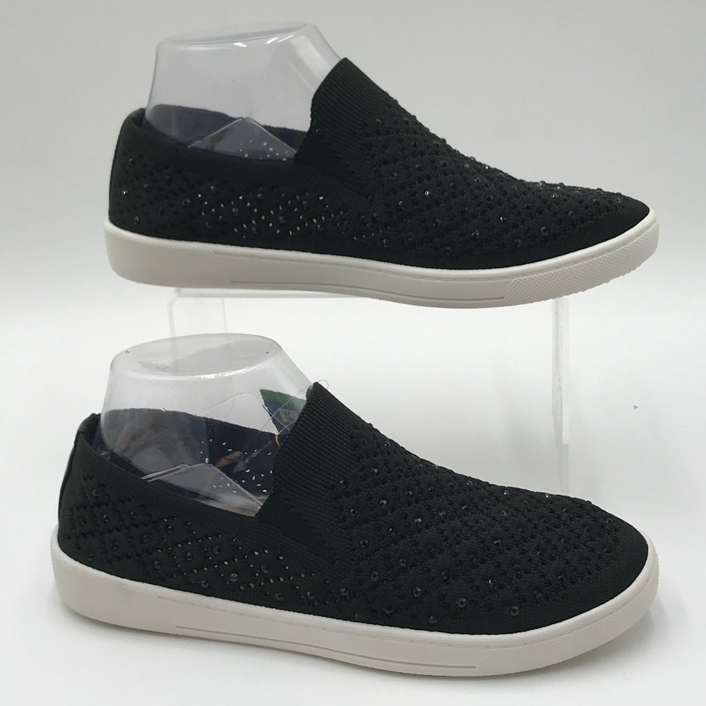 BNWT White Mountain Black Bling Sneakers